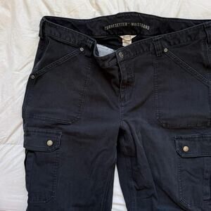 duluth trading co Black wide leg cargo pant 18x31 curvesetter waistband workwear